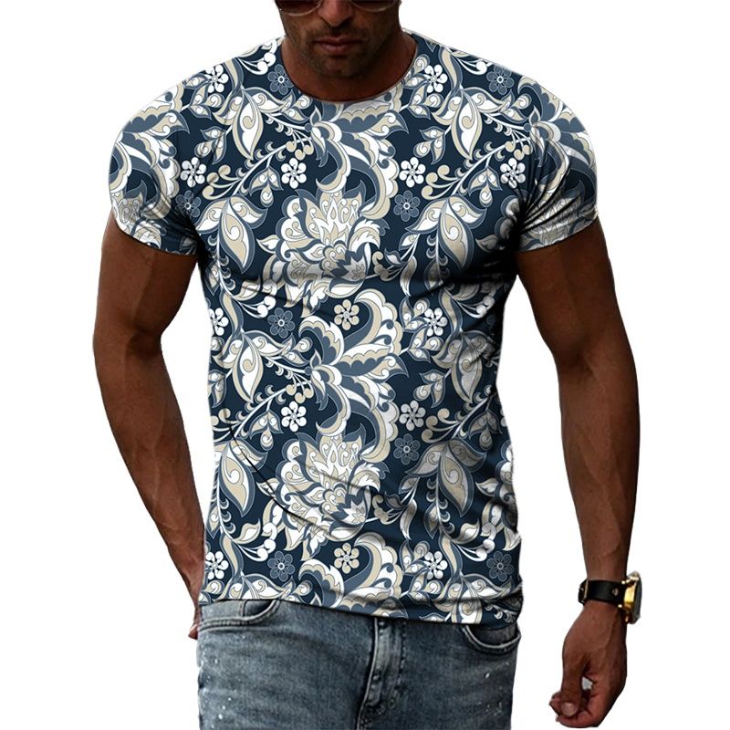 Y2K Ethnic Fashion - Moda Etnik Stil Çiçek Desenli 3D