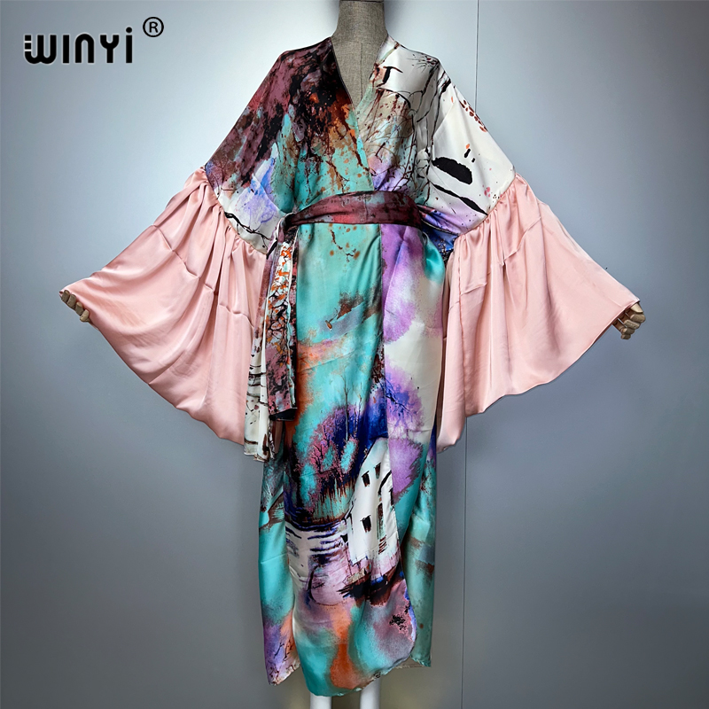 Kaftan Women Boho - WINYI Yaz Kimono parti elbise Plaj
