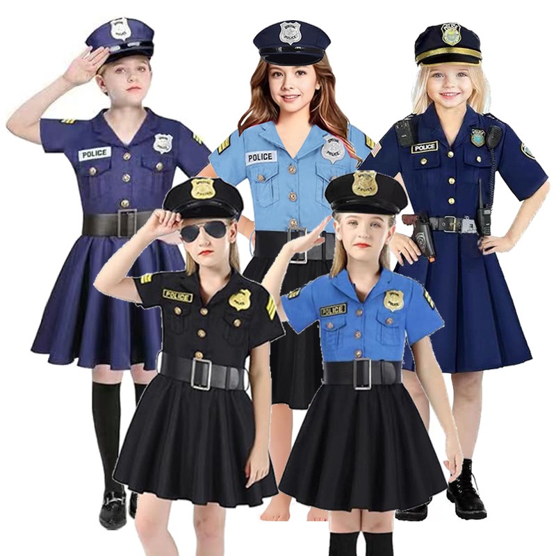 Ethnic Fashion Wear - Cadılar Bayramı Çocuk Polis Kostümü Kız