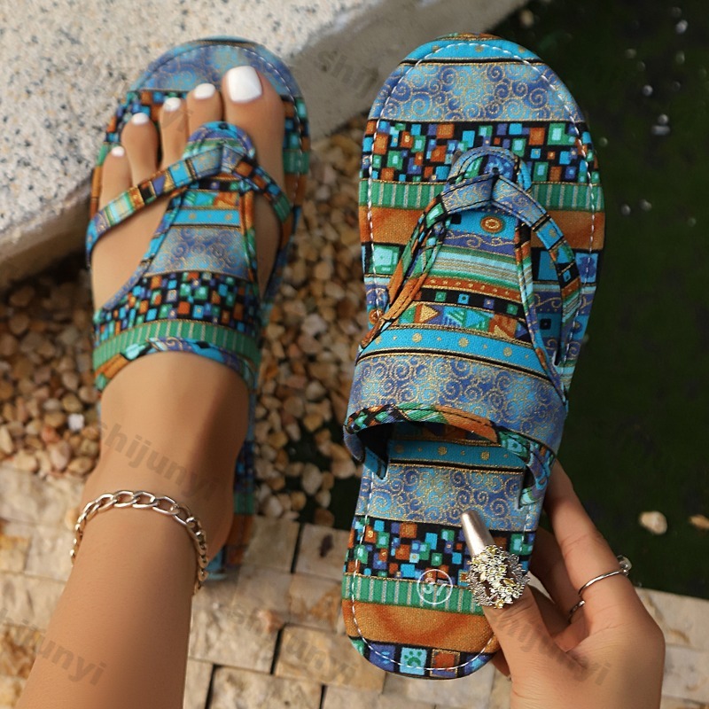 New Ethnic Fashion - Büyük Boy kadın Sandalet 2025, Yaz