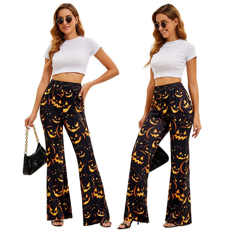Ethnic Wear Fashion Brand - Cadılar Bayramı Yarasa Balkabağı Baskılı Kadın