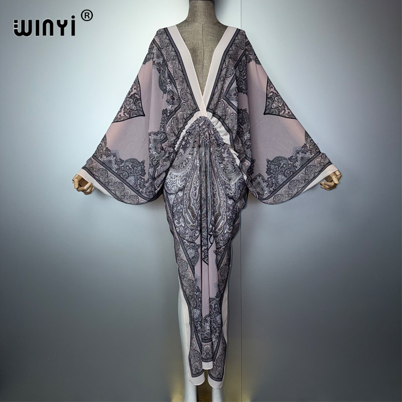 Kaftan Women Boho - WINYI V Yaka Seksi Elbise Arap