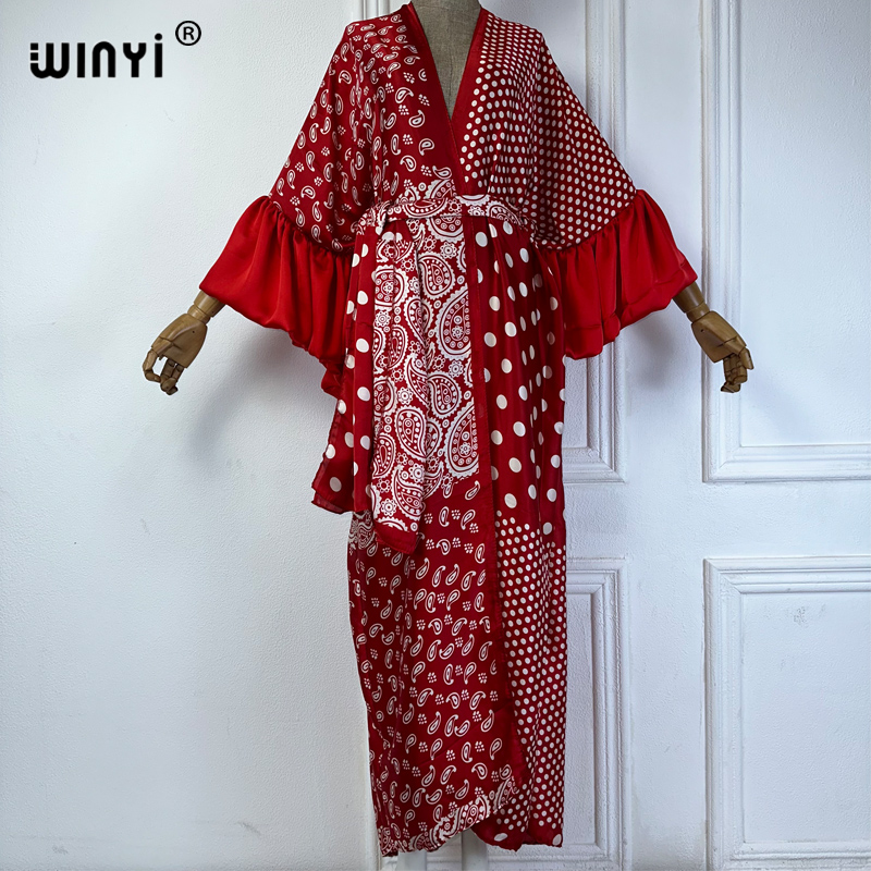 WINYI Yaz Kimono Parti Elbises - Kaftan Women Boho incelemesi ve fiyatı