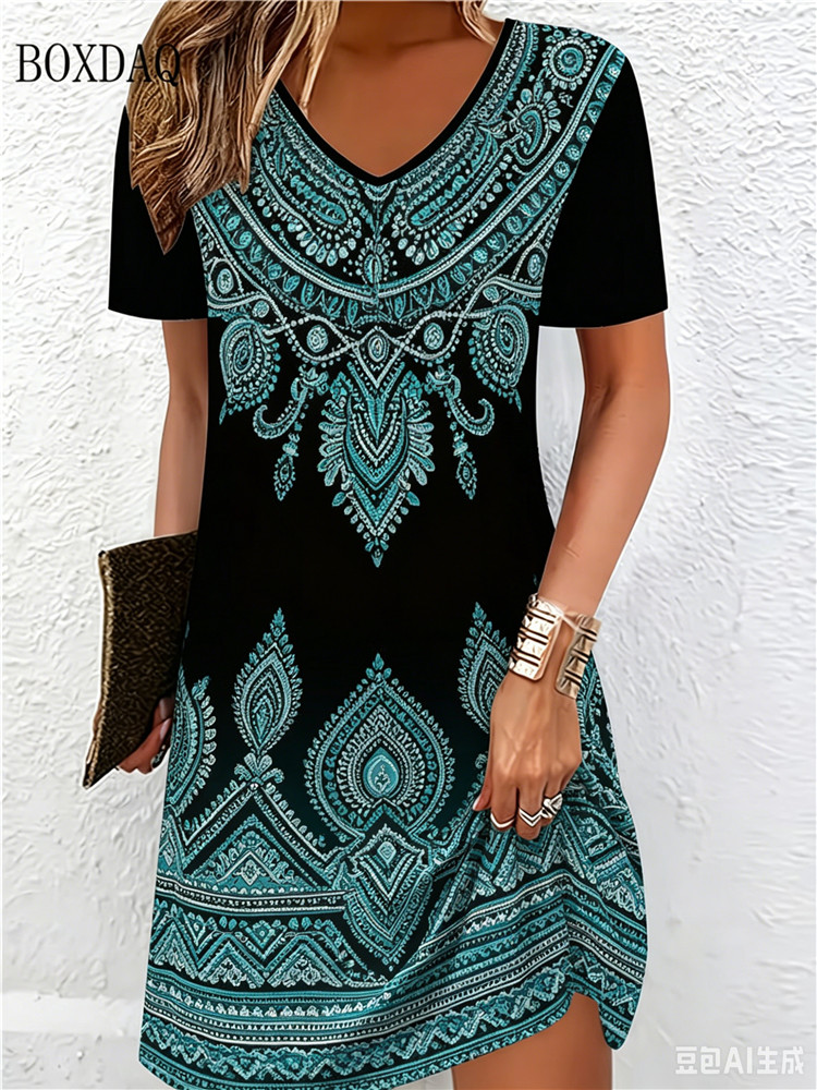 Vintage Etnik 3D Baskılı Elbis - New Ethnic Fashion incelemesi ve fiyatı