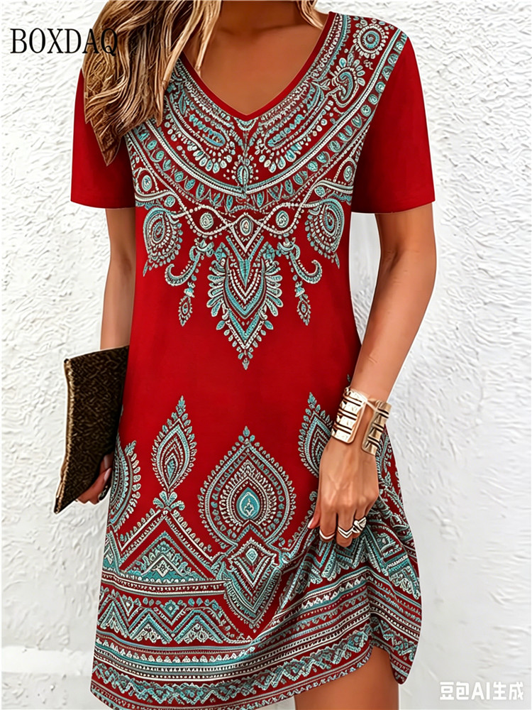 Vintage Etnik 3D Baskılı Elbis - New Ethnic Fashion incelemesi ve fiyatı